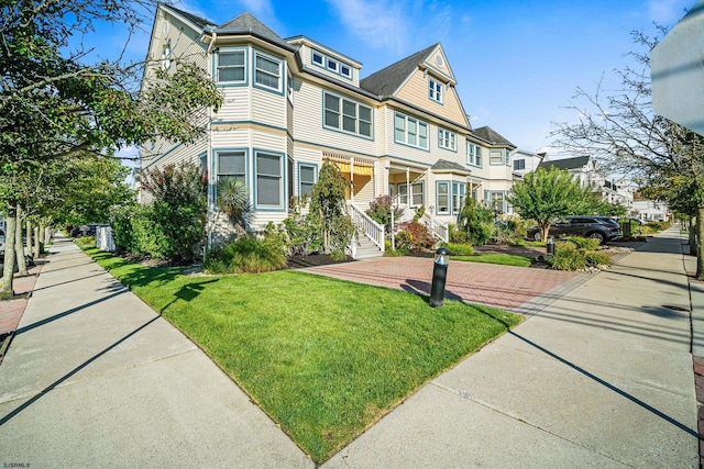 33 N Jefferson Ave, Margate, NJ 08402 - view of front of home with a front lawn, a porch, and a residential view