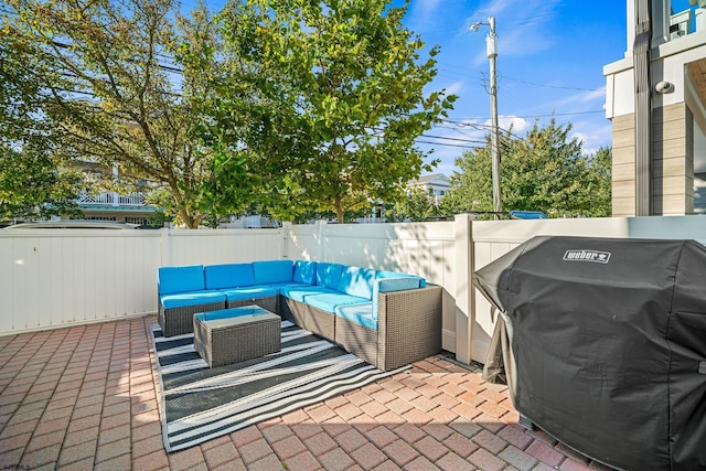 33 N Jefferson Ave, Margate, NJ 08402 - view of patio with a grill and an outdoor hangout area