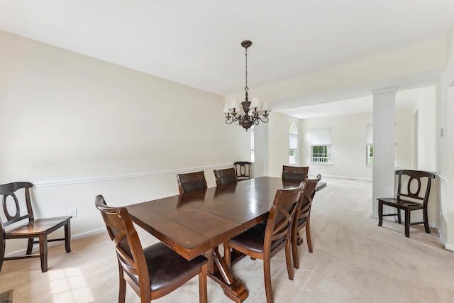 95 Knights Bridge Way, Mays Landing, NJ 08402 - dining space featuring light carpet and a chandelier