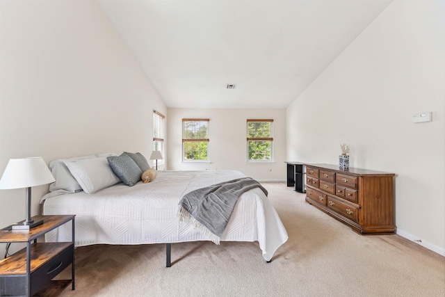 95 Knights Bridge Way, Mays Landing, NJ 08402 - bedroom featuring vaulted ceiling and light colored carpet