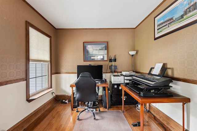 95 Knights Bridge Way, Mays Landing, NJ 08402 - home office with wood-type flooring and ornamental molding