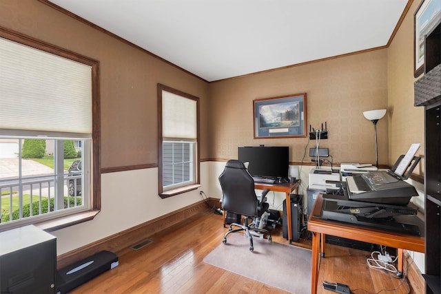 95 Knights Bridge Way, Mays Landing, NJ 08402 - office featuring crown molding and wood-type flooring