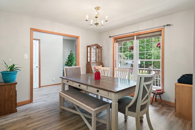 10 Hillside Ave, New Gretna, NJ 08087 - dining area featuring a chandelier and wood finished floors