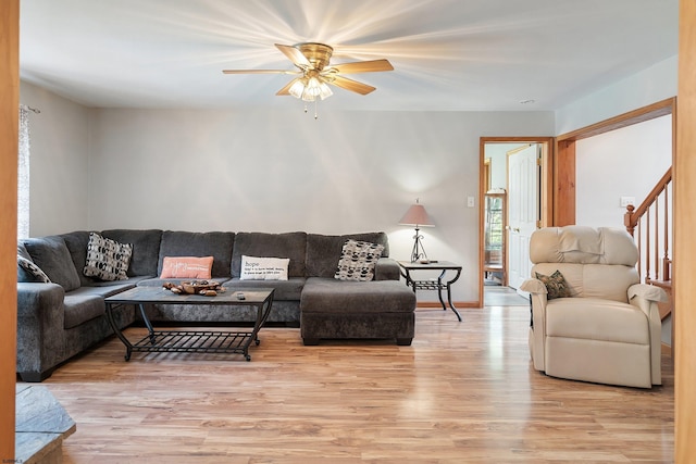 10 Hillside Ave, New Gretna, NJ 08087 - living room featuring ceiling fan and light wood finished floors