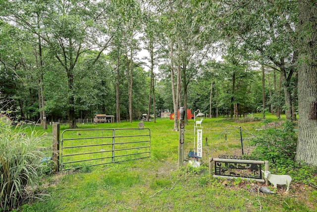 10 Hillside Ave, New Gretna, NJ 08087 - view of yard with a gate and a wooded view