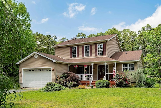10 Hillside Ave, New Gretna, NJ 08087 - view of front of property featuring a porch, a garage, a front yard, and driveway