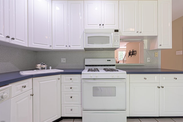 298 Mattix Run Unit 298, Galloway Township, NJ 08205 - kitchen featuring white appliances, white cabinets, and dark countertops