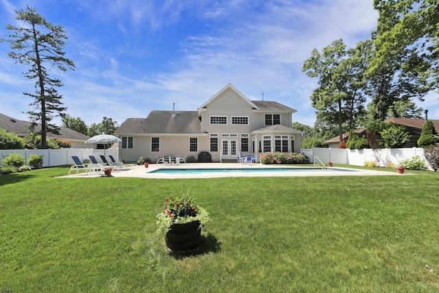 216 Castle Pine Dr, Egg Harbor Township, NJ 08234 - rear view of property featuring a fenced backyard, french doors, and a patio