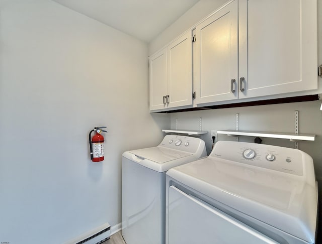 3400 W Brigantine Ave Unit 3, Brigantine, NJ 08203 - washroom featuring cabinet space, separate washer and dryer, and a baseboard radiator