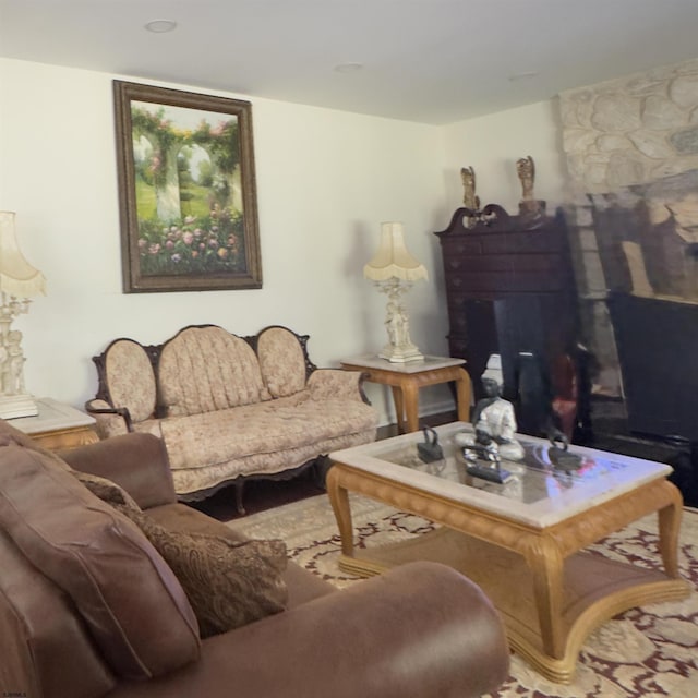 2453 Lahn Ln, Mays Landing, NJ 08330 - living room with a glass covered fireplace