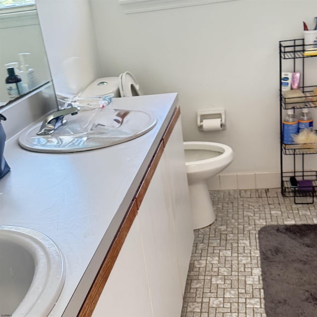 2453 Lahn Ln, Mays Landing, NJ 08330 - bathroom with vanity and brick patterned floors