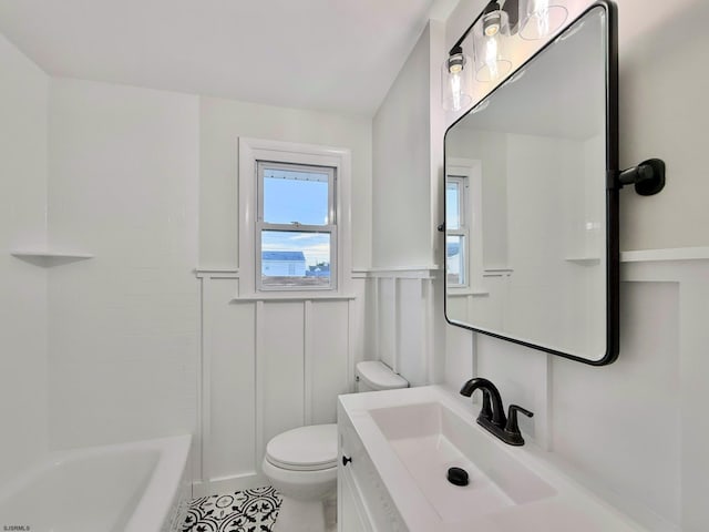3400 W Brigantine Ave Unit 5, Brigantine, NJ 08203 - bathroom featuring a wainscoted wall, vanity, tile patterned floors, a decorative wall, and shower / tub combination