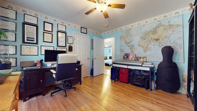 104 Locust Ave, Egg Harbor Township, NJ 08234 - office space featuring ceiling fan and light wood-style flooring