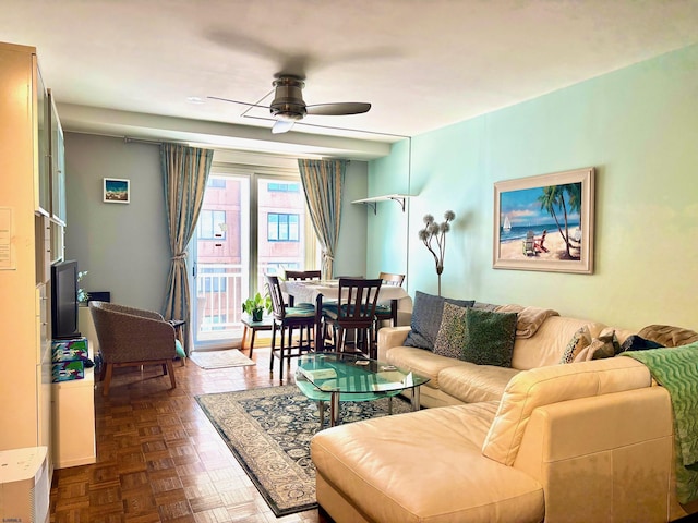 101 S Plaza Pl Unit 1502, Atlantic City, NJ 08401 - living room with ceiling fan