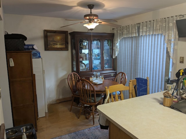 192 Exton Rd, Somers Point, NJ 08244 - dining space featuring a ceiling fan and light wood-style flooring