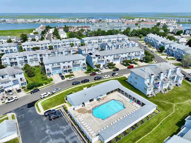 417 Albacore Ln, Brigantine, NJ 08203 - drone / aerial view of a nearby body of water and a pool area