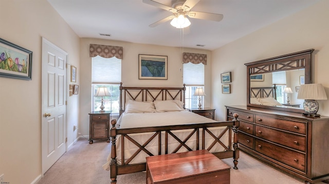 34 Gasko Rd, Mays Landing, NJ 08330 - bedroom featuring light carpet, multiple windows, and a ceiling fan
