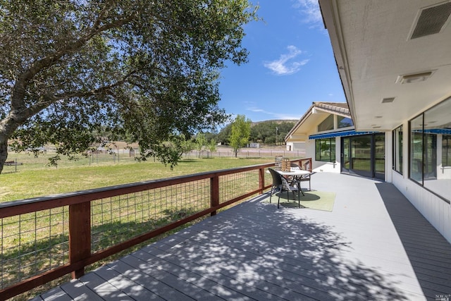 view of patio featuring a wooden deck