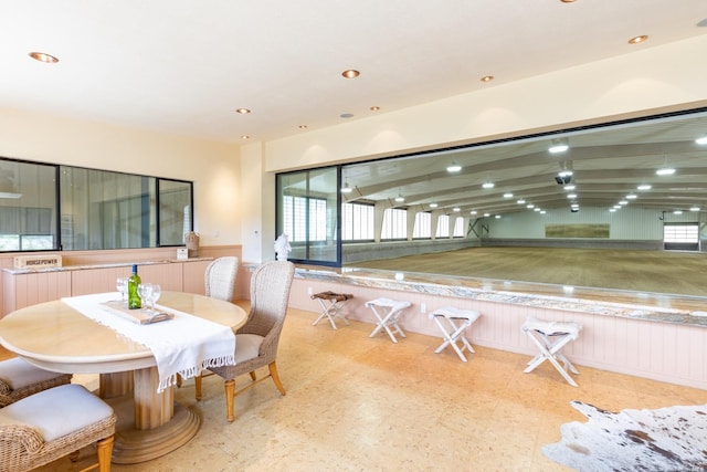 interior space with lofted ceiling