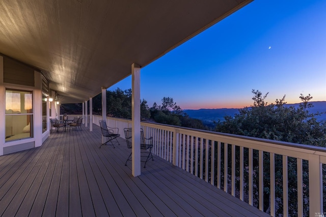 view of deck at dusk