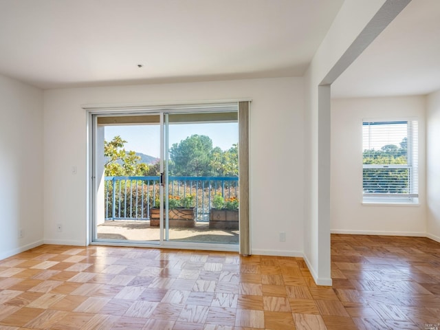 interior space featuring light parquet floors