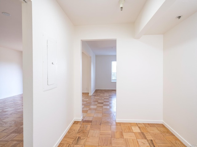 hall with light parquet floors