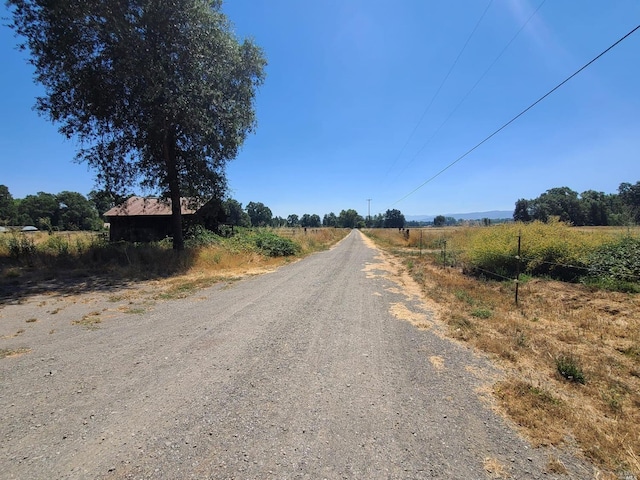 view of road with a rural view