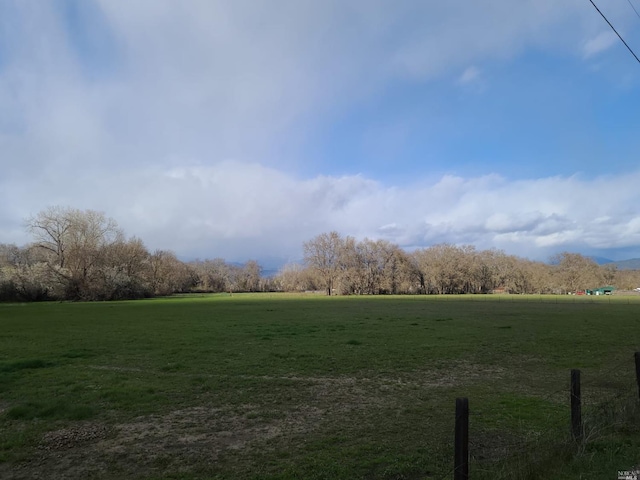 view of yard with a rural view