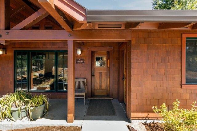 31650 Sherwood Rd, Willits, CA 95490 - doorway to property featuring a porch