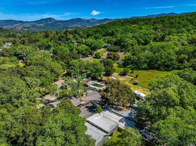 bird's eye view featuring a mountain view