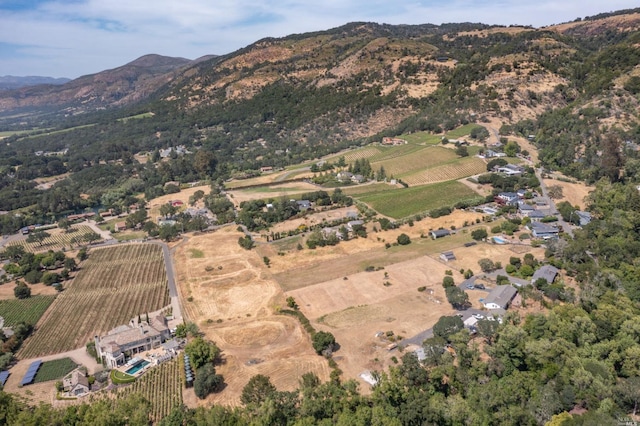bird's eye view featuring a mountain view