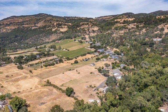 aerial view with a mountain view