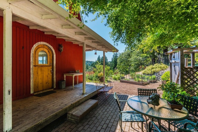 view of patio featuring a deck