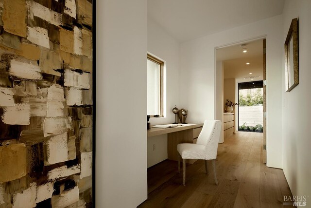 hall featuring hardwood / wood-style floors