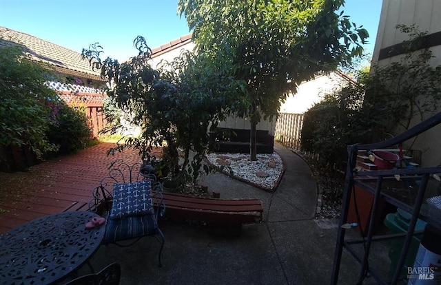 view of patio featuring a wooden deck