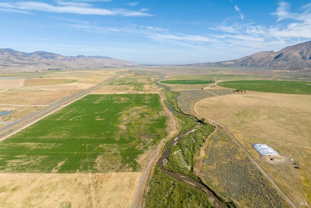 aerial view with a rural view and a mountain view