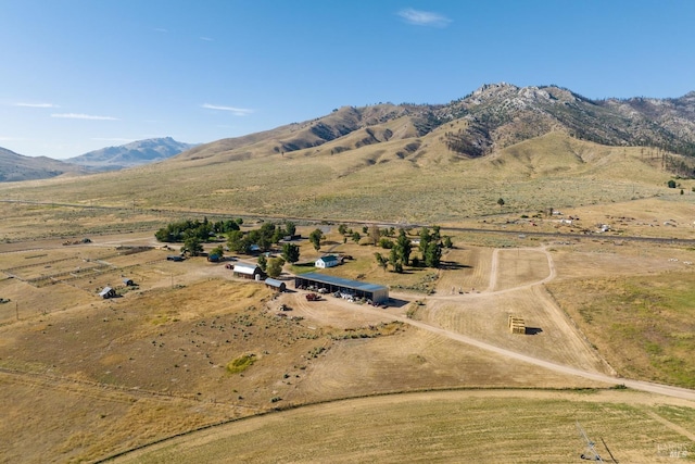 view of mountain feature with a rural view