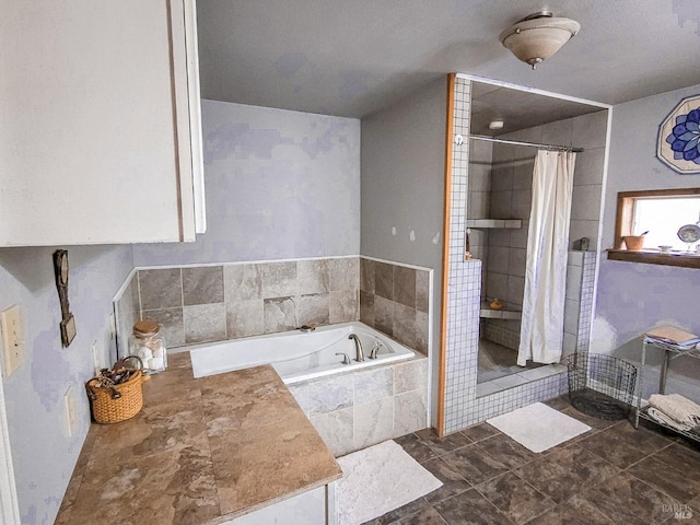 bathroom with plus walk in shower