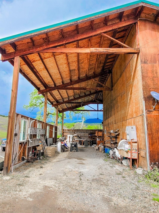 exterior space with a mountain view