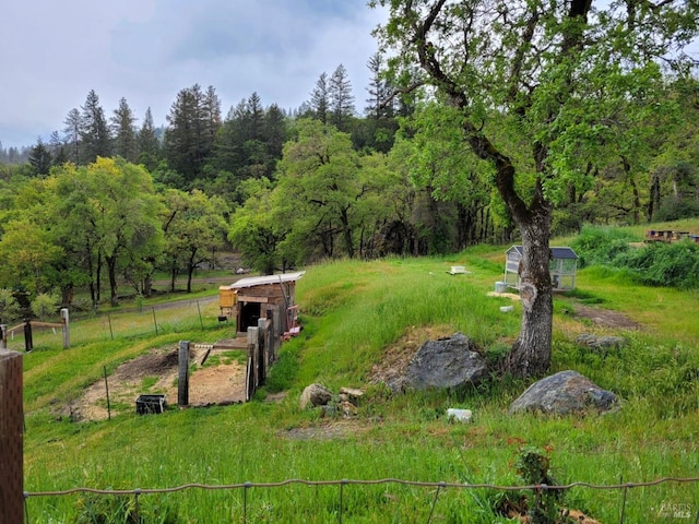 view of community featuring a rural view