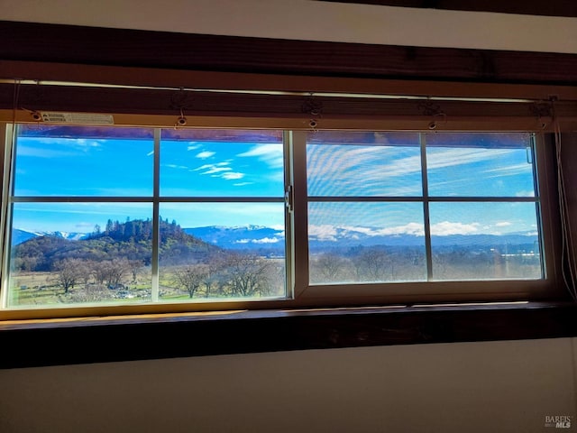 room details with a mountain view