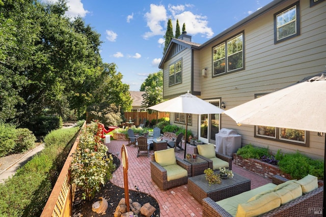 view of patio / terrace featuring an outdoor hangout area