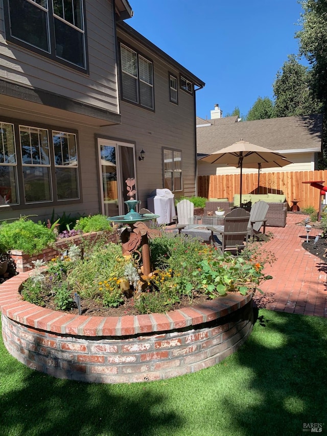 view of yard featuring a patio