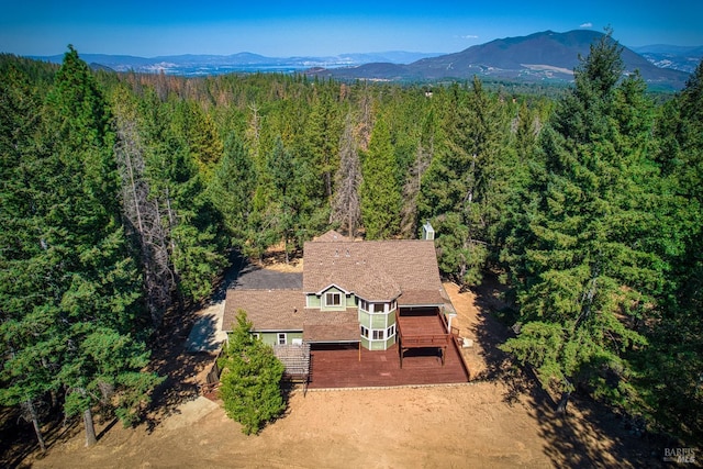 aerial view featuring a mountain view