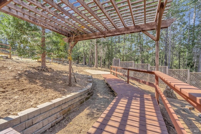 exterior space featuring a pergola