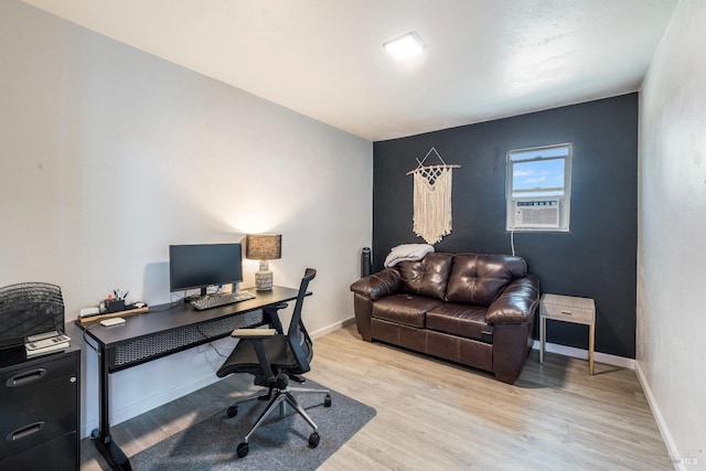 office featuring light wood-type flooring