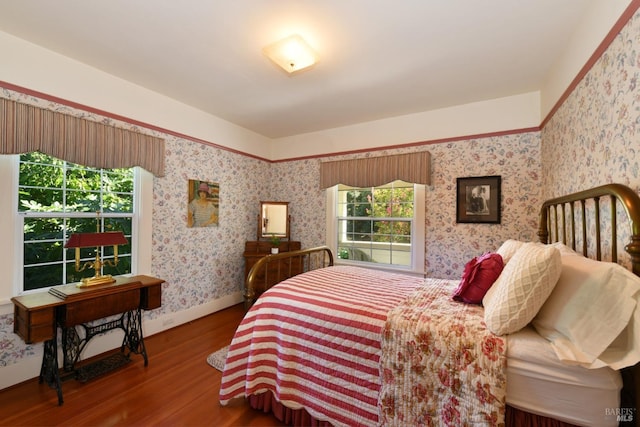 bedroom with wood-type flooring