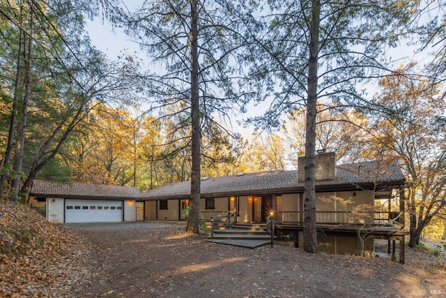 exterior space featuring a garage