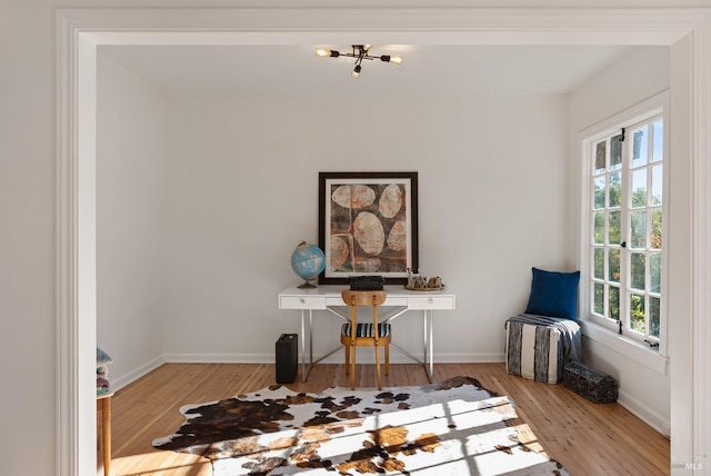 miscellaneous room with light wood-type flooring