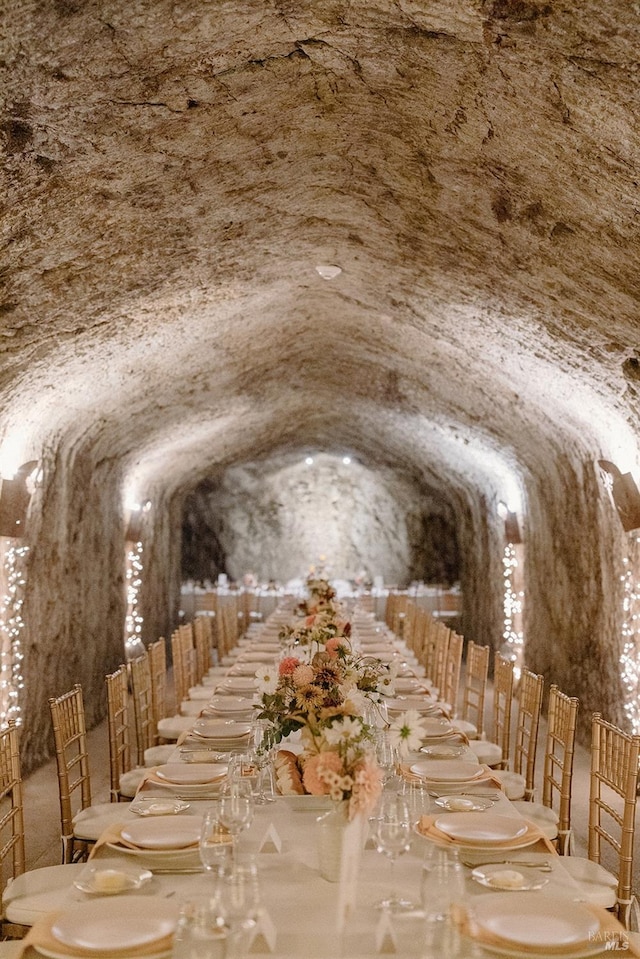 view of wine cellar